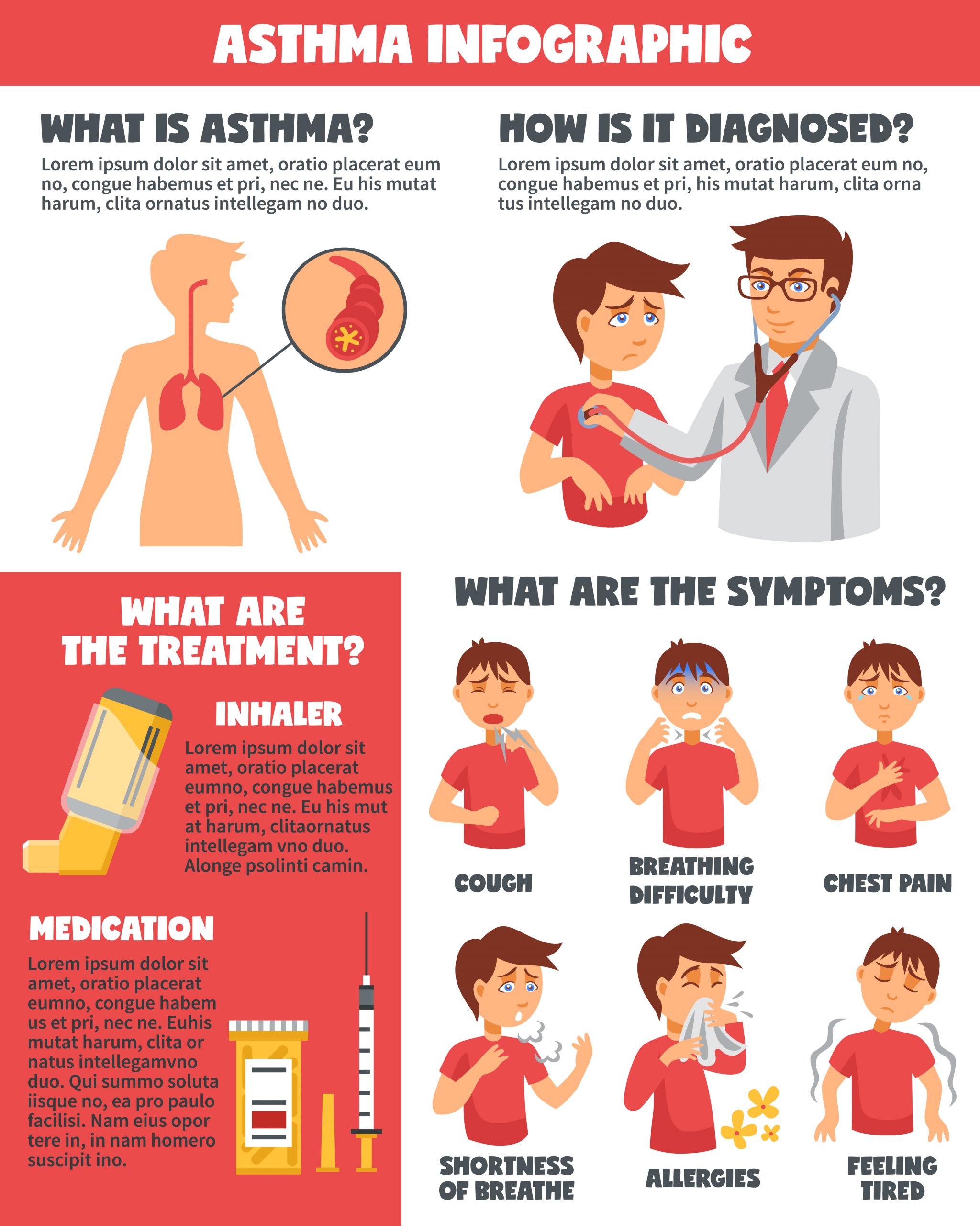 Asthma Symptoms Illnesses Infographics 481276 Vector Art at Vecteezy