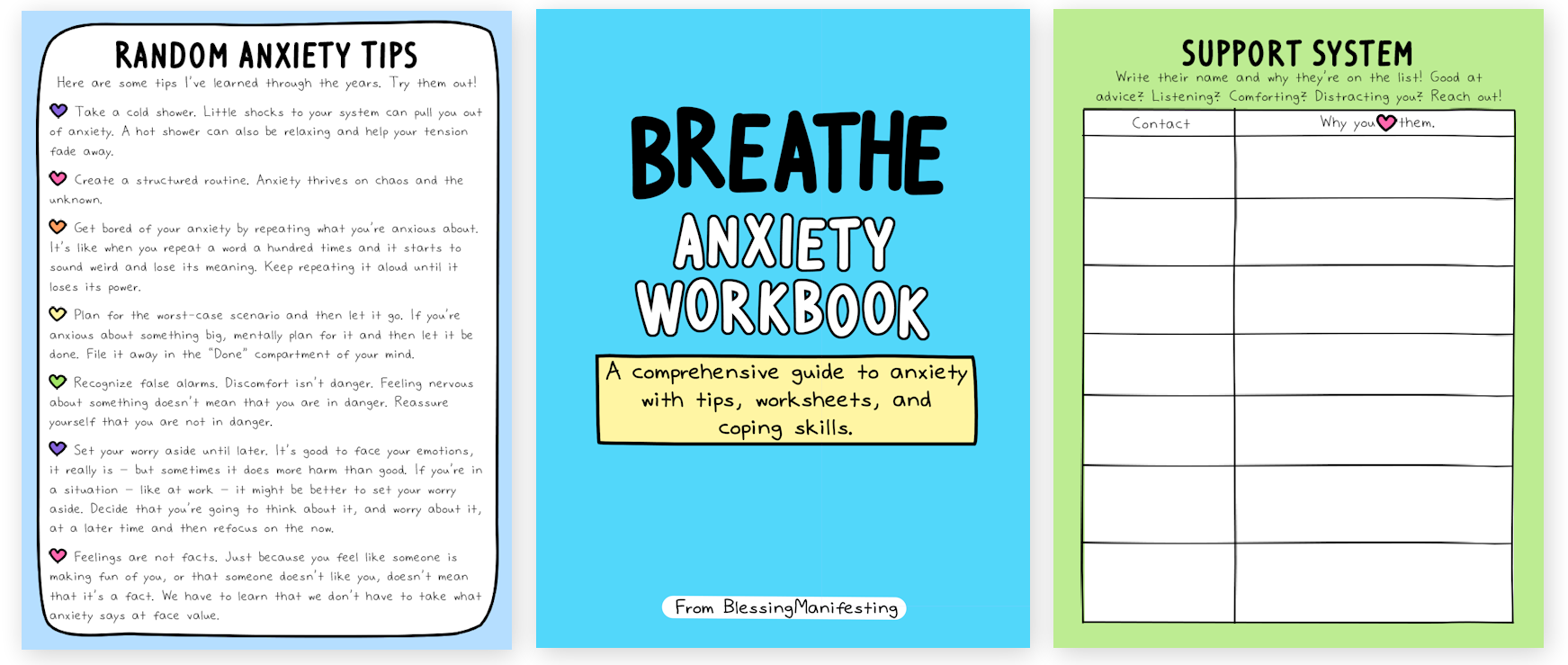 Breathe An Anxiety Workbook Blessing Manifesting