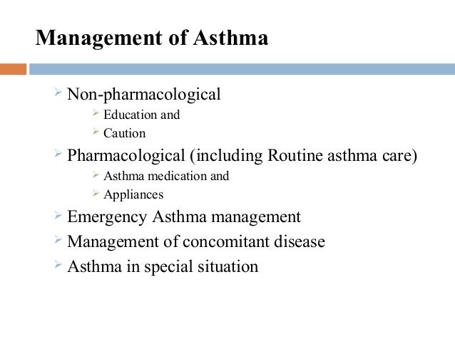 Management of asthma