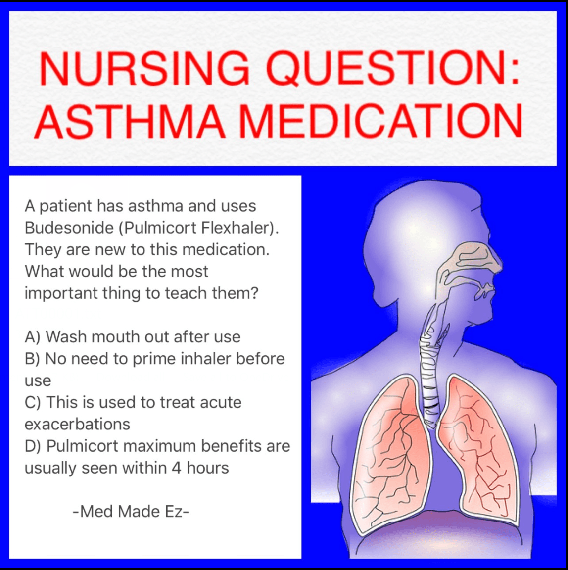 Nursing Question: Asthma Medication