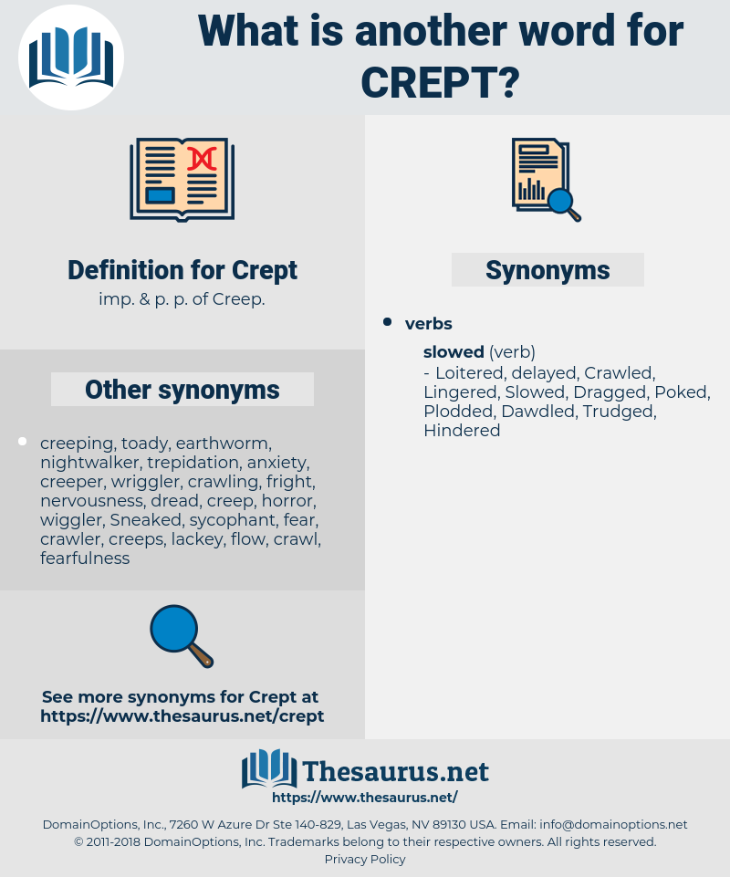 Synonyms For Crept Thesaurus Net